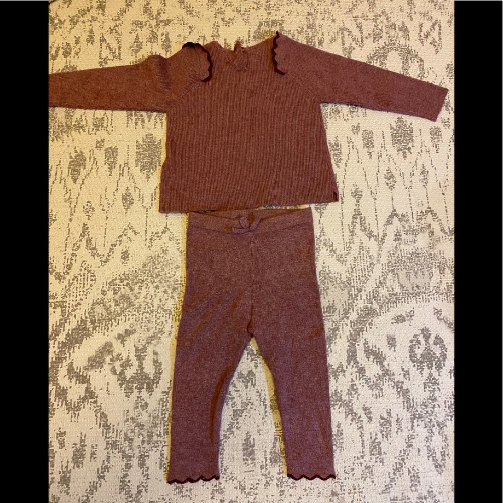 Matching Long Sleeve and Pants Zara Baby Set 9-12M